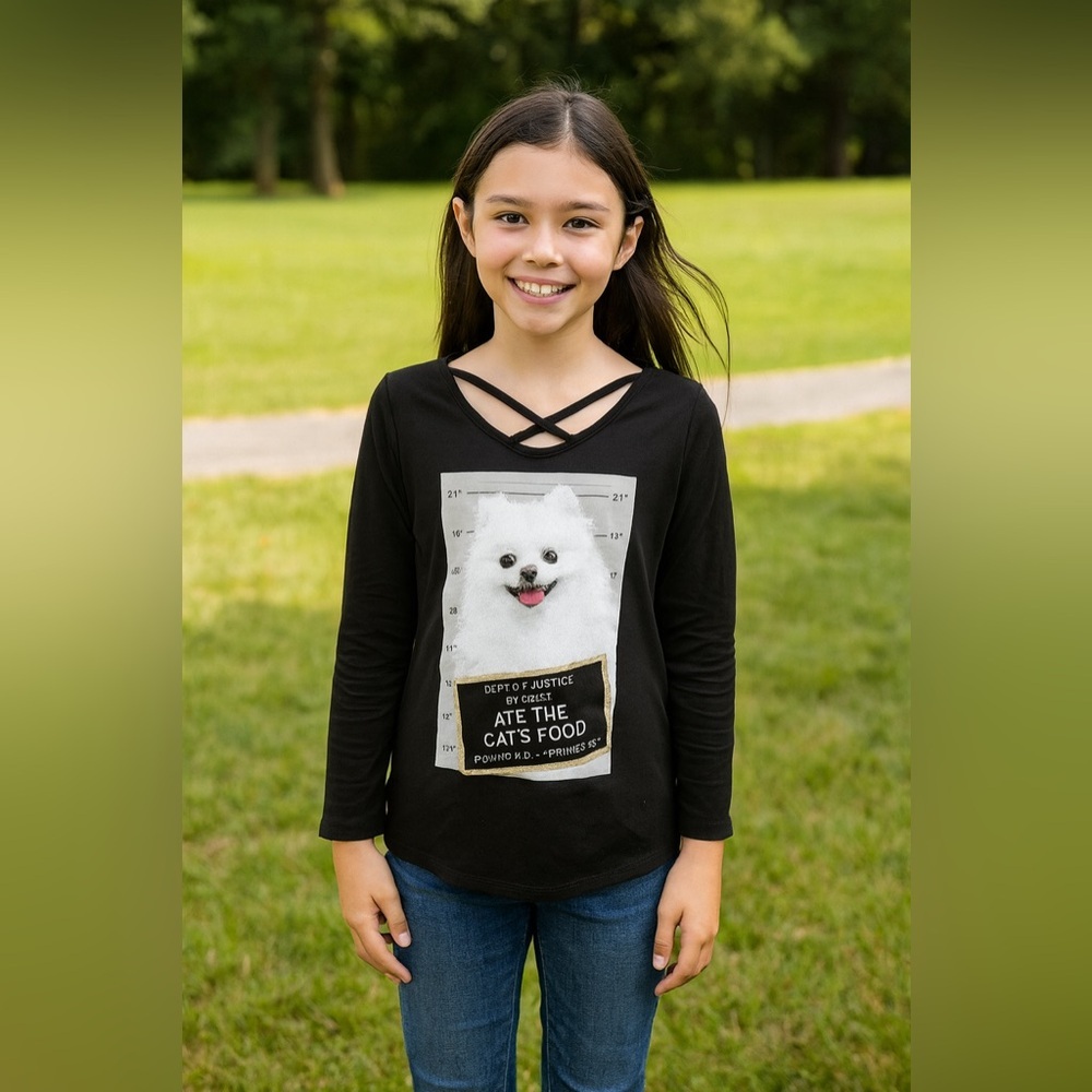 Justice Long Sleeve Tunic Girls Top Size 14